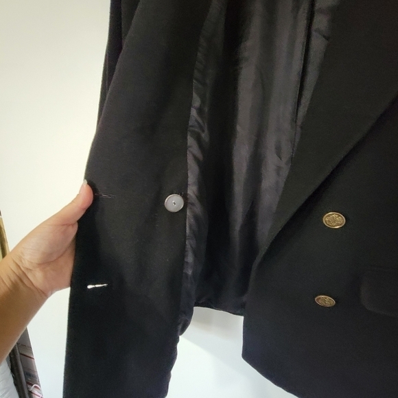 Talbots Petites Black Wool Cashmere Blend Coat Size 16P - Picture 10 of 10